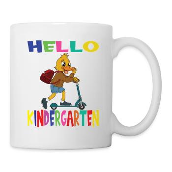 Hello Kindergarten Duck With Scooter - Tasse - Weiß - Rechts
