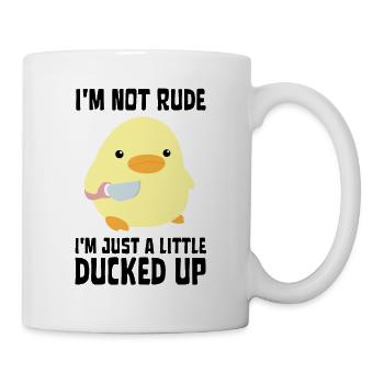 Ducked Up - Canard au couteau Ente mit Messer - Mug blanc - blanc - Droite