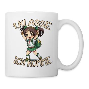 1. Klasse Ich komme Einschulung Mädchen - Tasse - Weiß - Rechts