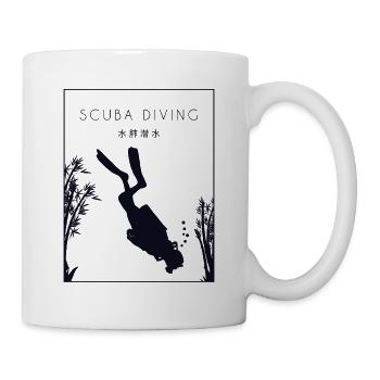 Scuba Diving Chinese Hanzi Taucherbrille Scuba - Tasse - Weiß - Rechts