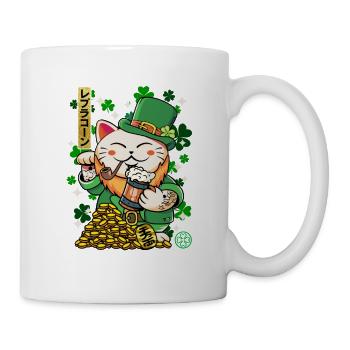 Heiliger Patrick - Luprechaun Maneki Neko - Tasse - Weiß - Rechts