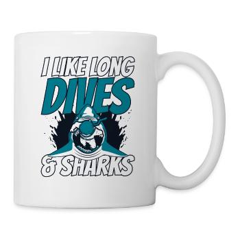 I Like Long Dives And Sharks Diving Mask Diver - Mug - white - Right