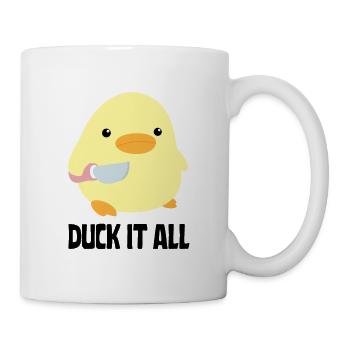 Duck It All - Canard au couteau Ente mit Messer - Mug blanc - blanc - Droite