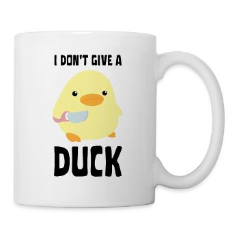 I Don't Give A Duck - Funny Duck with knife Meme - Mug - white - Right