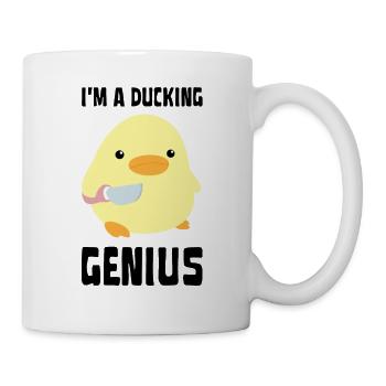 I'm A Ducking Genius - Funny Duck with knife Meme - Mug - white - Right