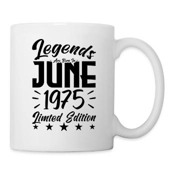 Geboren 1975 Geburtstagsgeschenk 1975. - Tasse - Weiß - Rechts