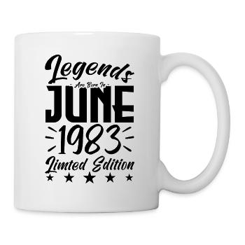 Geboren Juni 1983 Geburtstagsgeschenk 1983. - Tasse - Weiß - Rechts