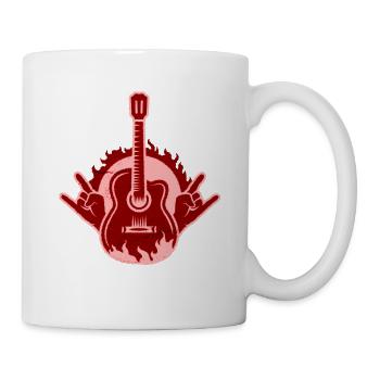 The Rock Guitar on Fire Music Rock Gitarre Musik - Mug - white - Right