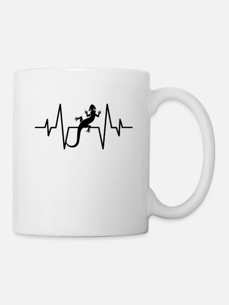 Eidechse Herzschlag - Tasse - Weiß