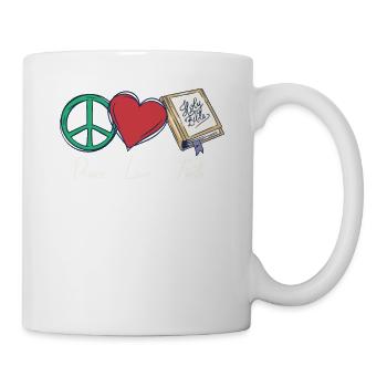 Paix Amour Foi Foi religieuse chrétienne - Mug blanc - blanc - Droite