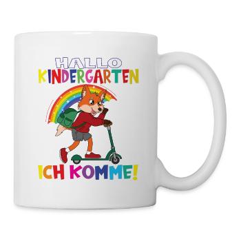 Kindergartenkind Hallo Kindergarten Ich Komme - Tasse - Weiß - Rechts