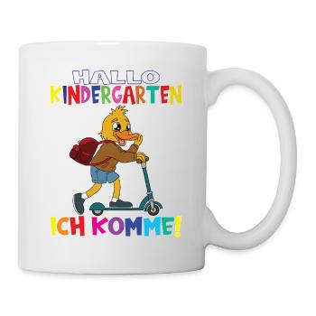 Kindergartenkind Hallo Kindergarten Ich Komme - Tasse - Weiß - Rechts