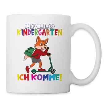 Kindergartenkind Hallo Kindergarten Ich Komme - Tasse - Weiß - Rechts