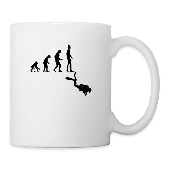 Evolution Tauchen - Tasse - Weiß - Rechts