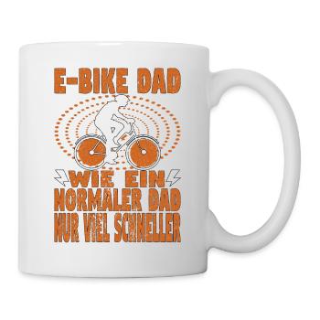 Elektrofahrrad Vater Pedelec EBike Papa Dad E-Bike - Tasse - Weiß - Rechts