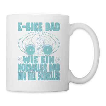 Elektrofahrrad Vater Pedelec EBike Papa Dad E-Bike - Tasse - Weiß - Rechts