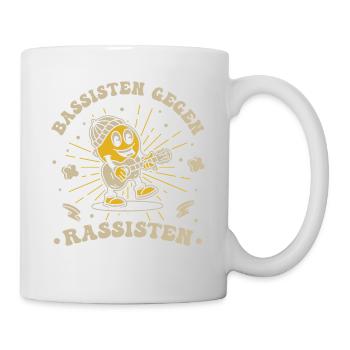 Bassisten gegen Rassisten Bassspieler gegen Rechts - Tasse - Weiß - Rechts