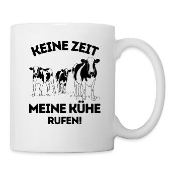 Kühe Kuh Schädel Oberteil Landwirtschaft Geschenke - Tasse - Weiß - Rechts