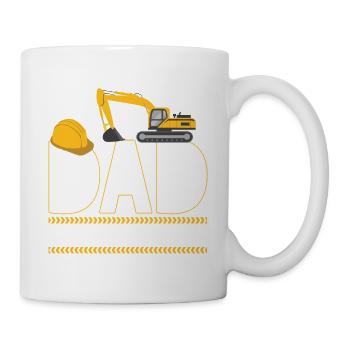 Papa Geburtstag Crew Bau Geburtstag - Tasse - Weiß - Rechts