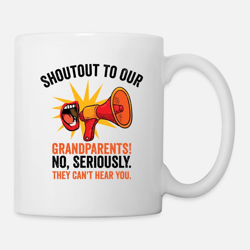Ruhestand Großeltern Vintage Shoutout Megaphon - Tasse - Weiß