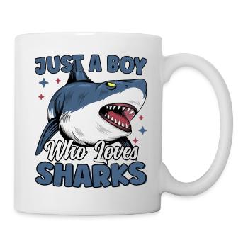 Just A Boy Who Loves Sharks Ocean Life Cool Shark - Mug - white - Right