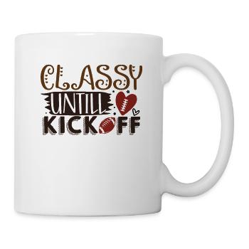 Classy Until Kickoff - Funny Football - Mug - white - Right