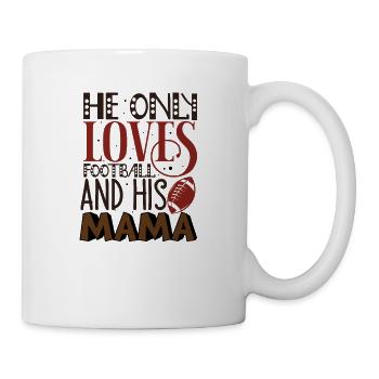 Cute Football Mom Saying - Love Football and Mama - Mug - white - Right