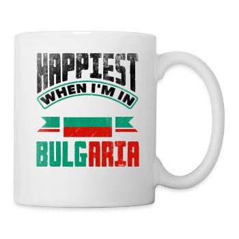 Le drapeau bulgare bulgare le plus heureux quand je suis en place - Mug blanc - blanc - Droite