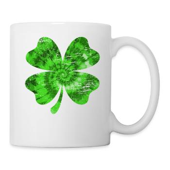 St Patrick's Day Tie Dye Shamrock Lucky Vintage - Tasse - Weiß - Rechts