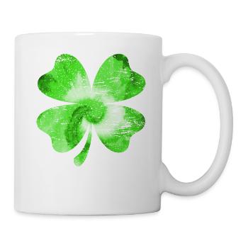 St. Patrick's Day Tie Dye Kleeblatt Go Lucky Vintage - Tasse - Weiß - Rechts