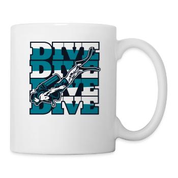 Dive Diving Mask Diving Fins Goggles - Mug - white - Right