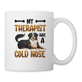Mein Therapeut Hat Eine Kalte Nase, Hundeliebhaber - Tasse - Weiß - Rechts