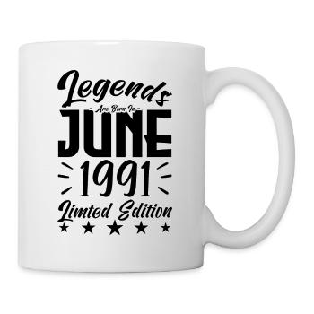Geboren 1991 Geburtstagsgeschenk 1991. - Tasse - Weiß - Rechts