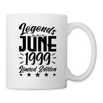 Geboren Juni 1999 Geburtstagsgeschenk 1999. - Tasse - Weiß - Rechts