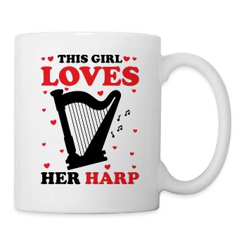 Harfenspieler Harfenist - Tasse - Weiß - Rechts