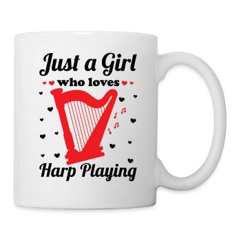 Harfenspieler Harfenist - Tasse - Weiß - Rechts
