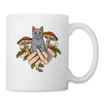 Chat Cottagecore - Mug blanc - blanc - Droite