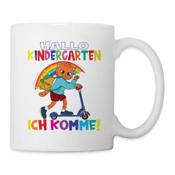 Kindergartenkind Hallo Kindergarten Ich Komme - Tasse - Weiß - Rechts