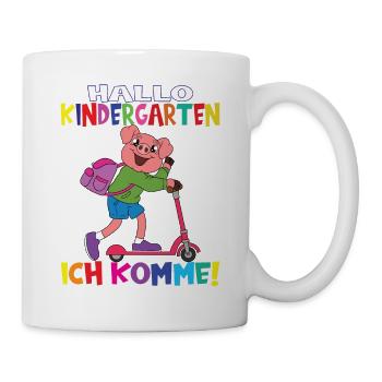 Kindergartenkind Hallo Kindergarten Ich Komme - Tasse - Weiß - Rechts