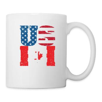 USA Stolz US Flagge Tag USEH Kanadisch Kanada Ahor - Tasse - Weiß - Rechts