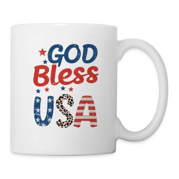 Gott segne die USA amerikanische Flagge patriot - Tasse - Weiß - Rechts