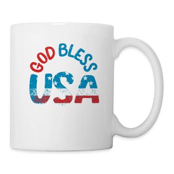 Que Dieu bénisse le patriote du drapeau américain américain - Mug blanc - blanc - Droite