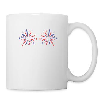 Drôle de feux d’artifice du 4 juillet américains US Patriot - Mug blanc - blanc - Droite