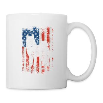 Akita 4. Juli Patriotisch Amerikanische USA Flagge - Tasse - Weiß - Rechts