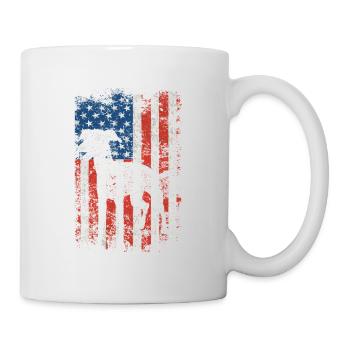Windhund 4. Juli Patriotisch Amerikanisch USA Flag - Tasse - Weiß - Rechts