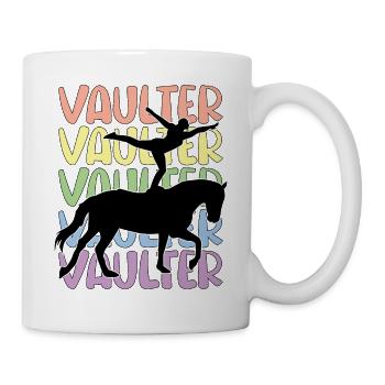 Lustiges Voltigieren auf dem Pferd - Tasse - Weiß - Rechts