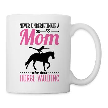 Lustige Pferdesport Voltigieren Mama - Tasse - Weiß - Rechts