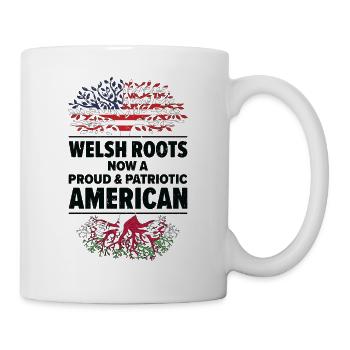 Geboren in Walisisch Wales Amerikanisch USA - Tasse - Weiß - Rechts