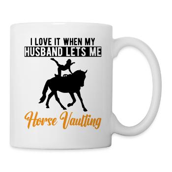 Drôle de cavalier Cheval Femme Sauteuse - Mug blanc - blanc - Droite