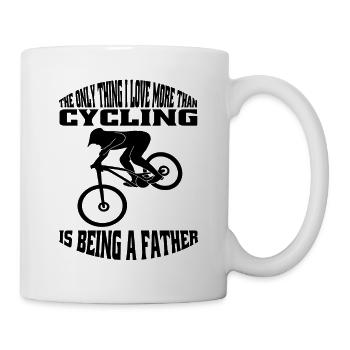 Fahrrad Vater Radfahren Papa Radeln Fahrradtour - Tasse - Weiß - Rechts